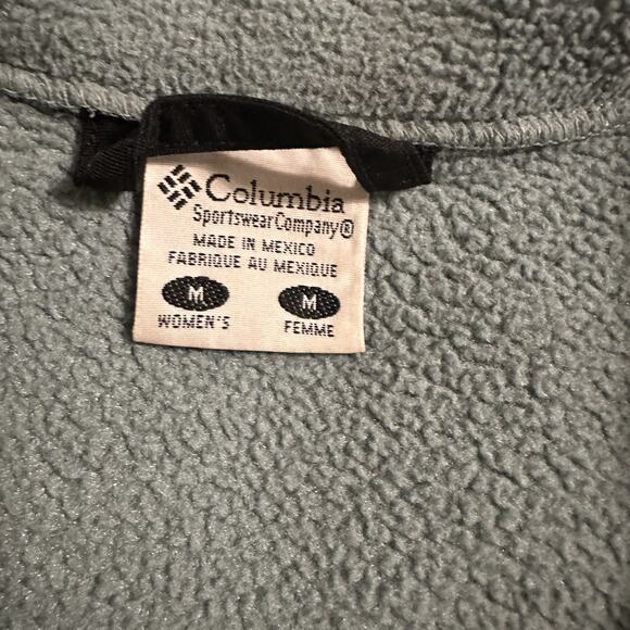 Columbia‎ Titanium Two Tone Fleece Zip Black And Light Green Fleece Women Medium - Picture 10 of 10